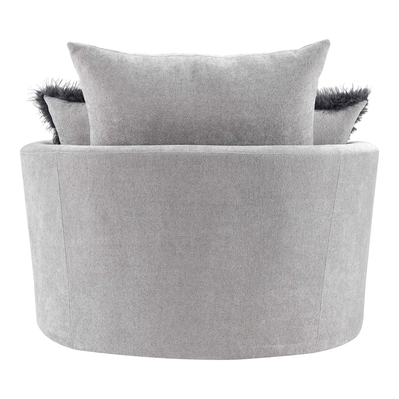 Furniture of America Beauty Fabric Tufted 360 Degree Swivel Chair in Light Gray