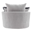 Furniture of America Beauty Fabric Tufted 360 Degree Swivel Chair in Light Gray