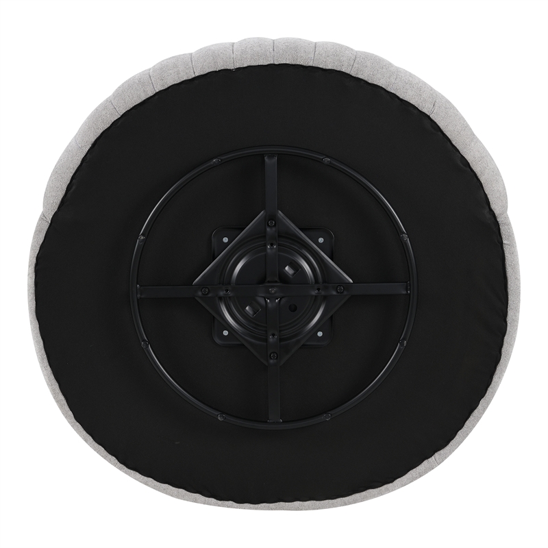 Furniture of America Beauty Fabric Tufted 360 Degree Swivel Chair in Light Gray