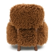 Furniture of America Ramos Faux Fur Fabric Long-Haired Accent Chair in Brown