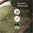 Furniture of America Ramos Faux Fur Fabric Long-Haired Accent Chair in Green