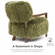 Furniture of America Ramos Faux Fur Fabric Long-Haired Accent Chair in Green