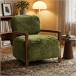 Furniture of America Ramos Faux Fur Fabric Short- Haired Accent Chair in Green