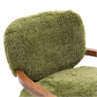 Furniture of America Ramos Faux Fur Fabric Short- Haired Accent Chair in Green