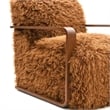 Furniture of America Ramos Faux Fur Fabric Long-Haired Accent Chair in Brown