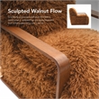 Furniture of America Ramos Faux Fur Fabric Long-Haired Accent Chair in Brown