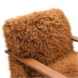 Furniture of America Ramos Faux Fur Fabric Long-Haired Accent Chair in Brown