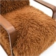 Furniture of America Ramos Faux Fur Fabric Long-Haired Accent Chair in Brown