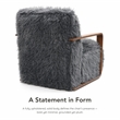 Furniture of America Ramos Faux Fur Fabric Long-Haired Accent Chair in Gray