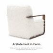 Furniture of America Ramos Faux Fur Fabric Long-Haired Accent Chair in White
