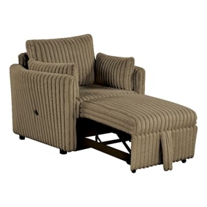 Furniture of America Aneira USBs Fabric Modular Brown Pull-Out Chair