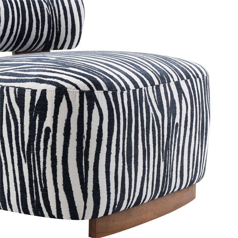 Furniture of America Sebras Chenille Zebra-Stripe Accent Chair in Blue