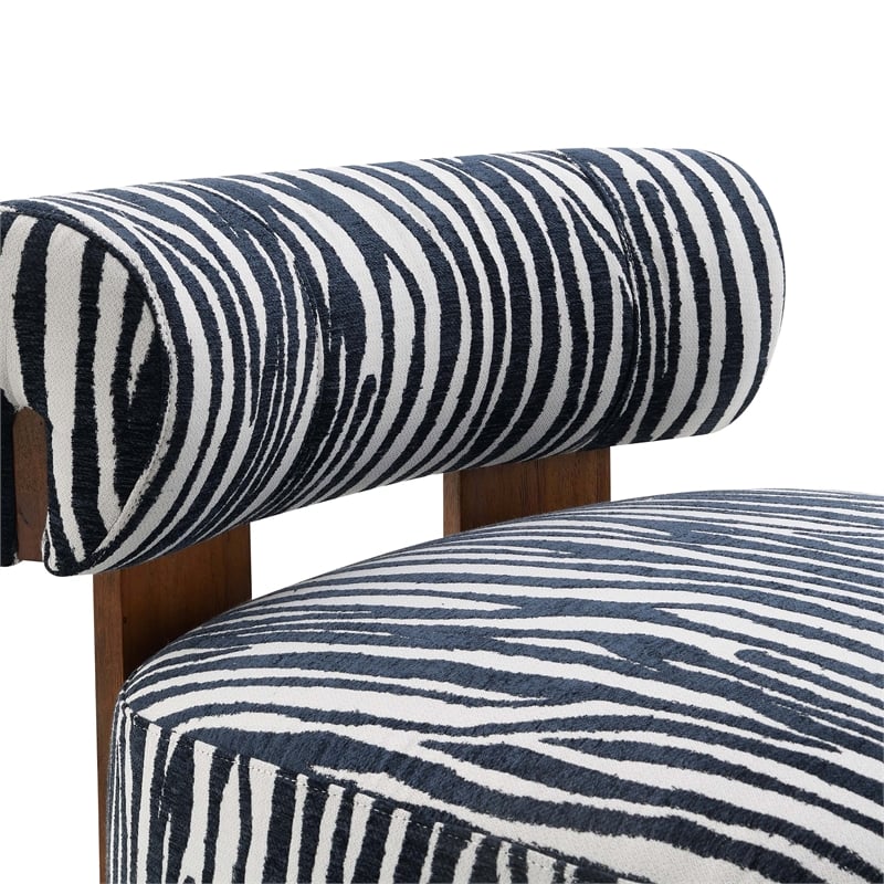 Furniture of America Sebras Chenille Zebra-Stripe Accent Chair in Blue