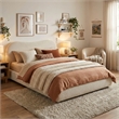 Furniture of America Lunaria Boucle Fabric 1-Drawer King Platform Bed in White