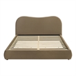 Furniture of America Lunaria Velvet 1-Drawer King Platform Bed in Brown