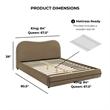 Furniture of America Lunaria Velvet 1-Drawer King Platform Bed in Brown