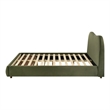 Furniture of America Lunaria Velvet 1-Drawer Queen Platform Bed in Green