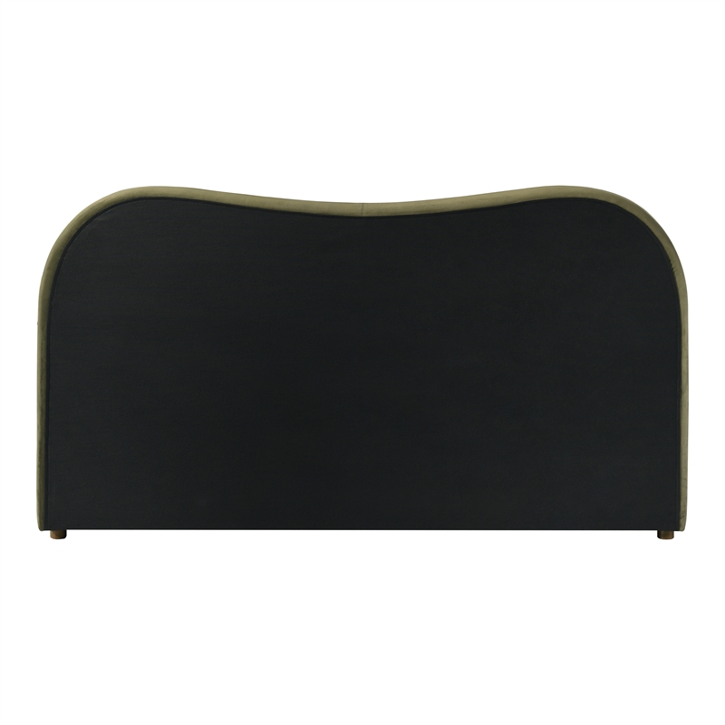 Furniture of America Lunaria Velvet 1-Drawer Queen Platform Bed in Green