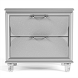 Furniture of America Deagree Solid Wood Dovetail 2-Drawer Nightstand in Silver