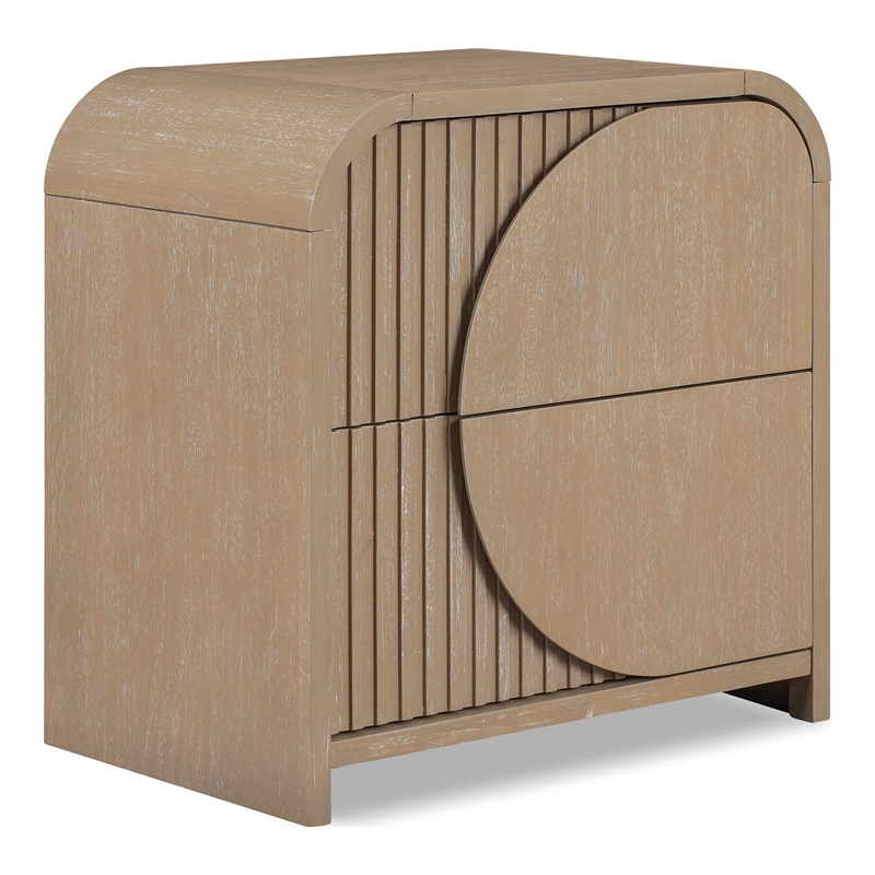 Furniture of America Tissen Solid Wood Rounded Edge 2-Piece Bedroom Set in Brown