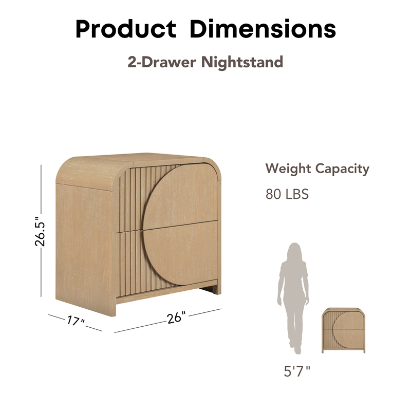 Furniture of America Tissen Solid Wood Rounded Edge 2-Piece Bedroom Set in Brown