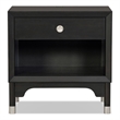 Furniture of America Forma Solid Wood 1-Drawer Nightstand with USBs in Black