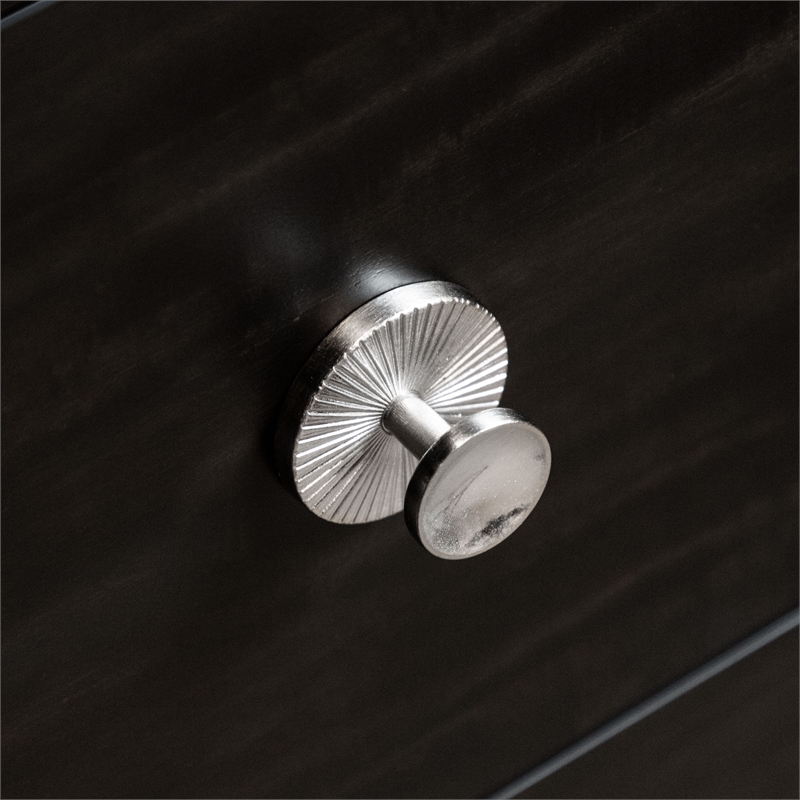 Furniture of America Forma Solid Wood 1-Drawer Nightstand with USBs in Black