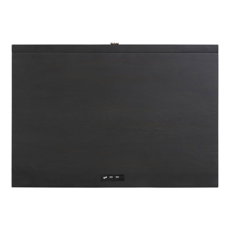 Furniture of America Forma Solid Wood 1-Drawer Nightstand with USBs in Black