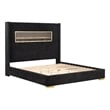 Furniture of America Calliope Wood 3D Fireplace Bluetooth USB Queen Bed in Black