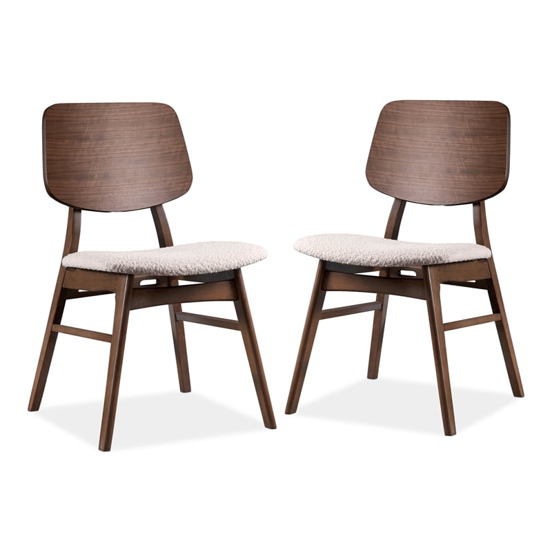 Furniture of America Manfred Solid Wood Oval 5-Piece Dining Table Set in Walnut