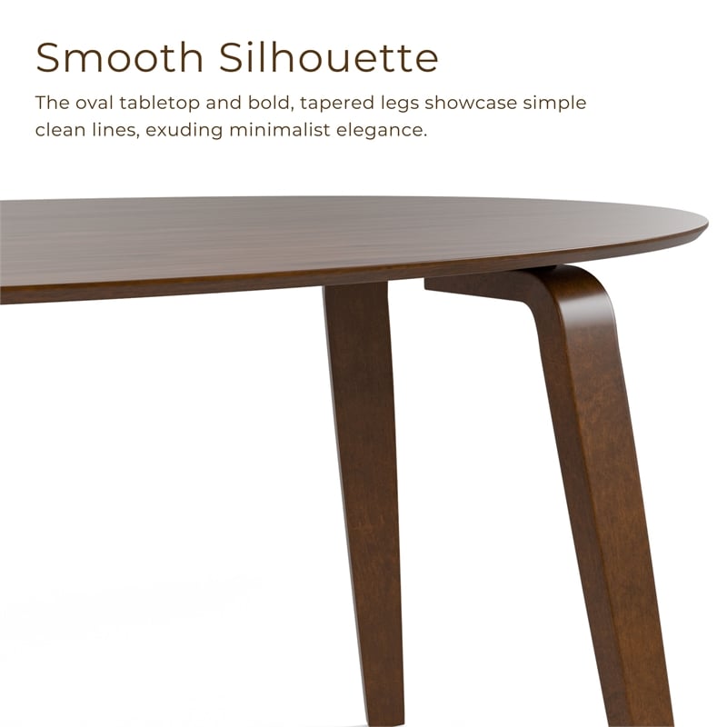 Furniture of America Manfred Solid Wood Oval 5-Piece Dining Table Set in Walnut