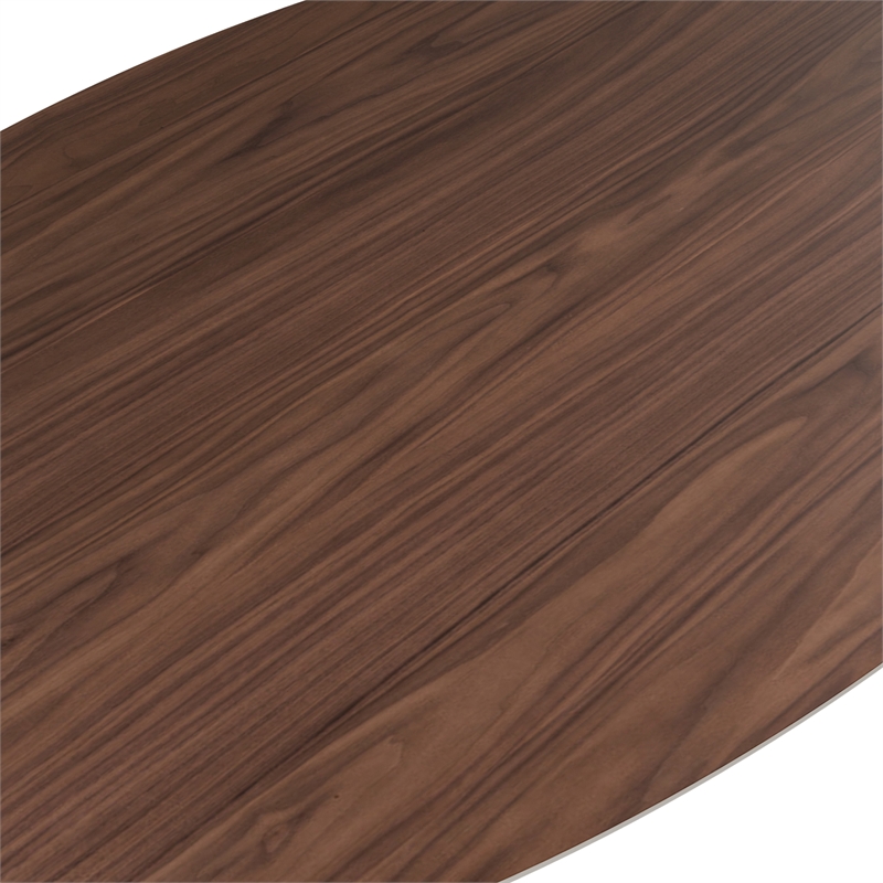 Furniture of America Manfred Solid Wood Oval 5-Piece Dining Table Set in Walnut