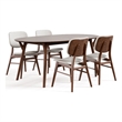 Furniture of America Vivendel Solid Wood 5-Piece Dining Table Set in Walnut
