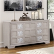 Furniture of America Celestia Solid Wood Sunburst Pattern Server in Light Gray
