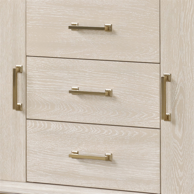 Furniture of America Don Solid Wood Multi-Storage Server in Oak
