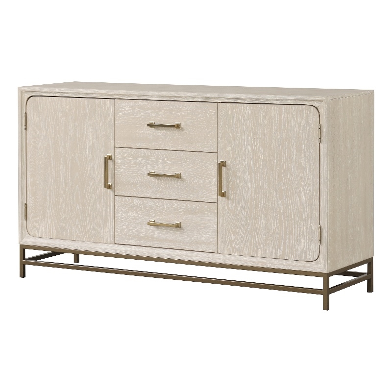 Furniture of America Don Solid Wood Multi-Storage Server in Oak