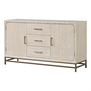 Furniture of America Don Solid Wood Multi-Storage Server in Oak