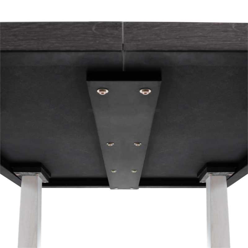 Furniture of America Fagan Solid Wood 5-Piece Dining Table Set in Gray