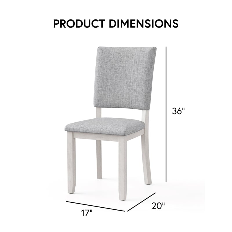 Furniture of America Fagan Solid Wood 5-Piece Dining Table Set in Gray