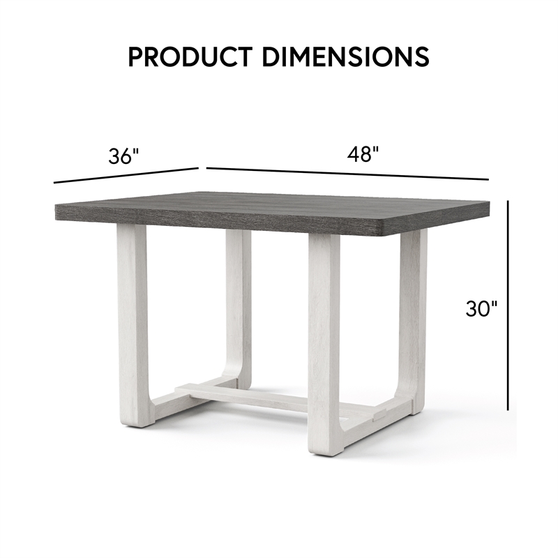 Furniture of America Fagan Solid Wood 5-Piece Dining Table Set in Gray