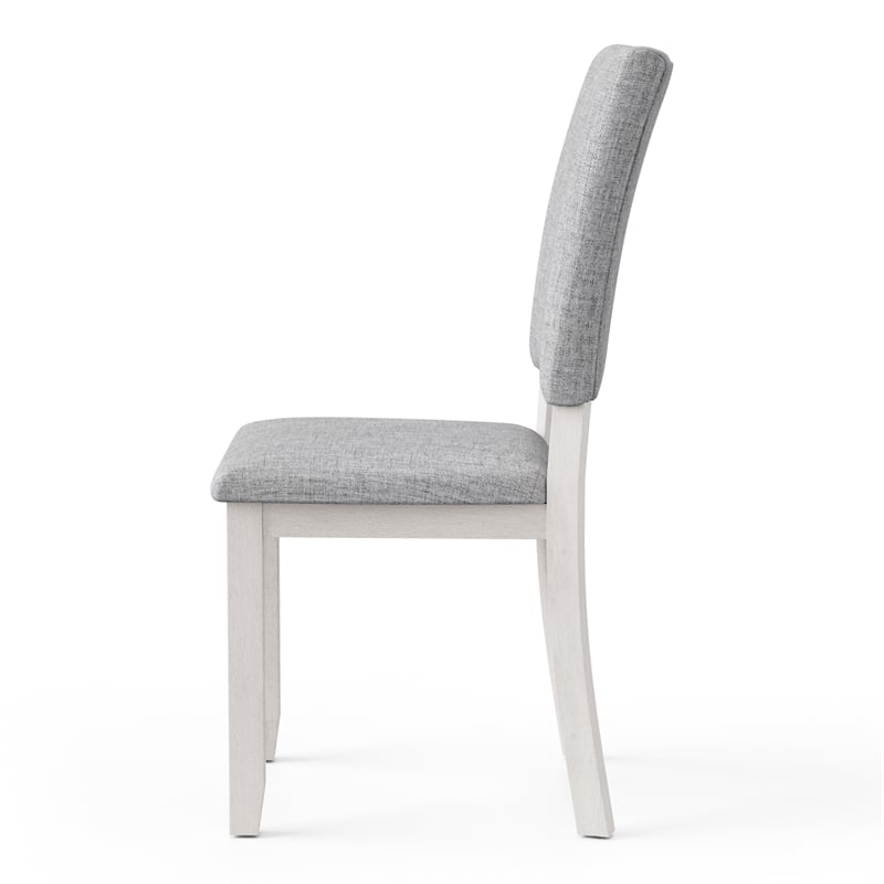 Furniture of America Fagan Solid Wood 5-Piece Dining Table Set in Gray