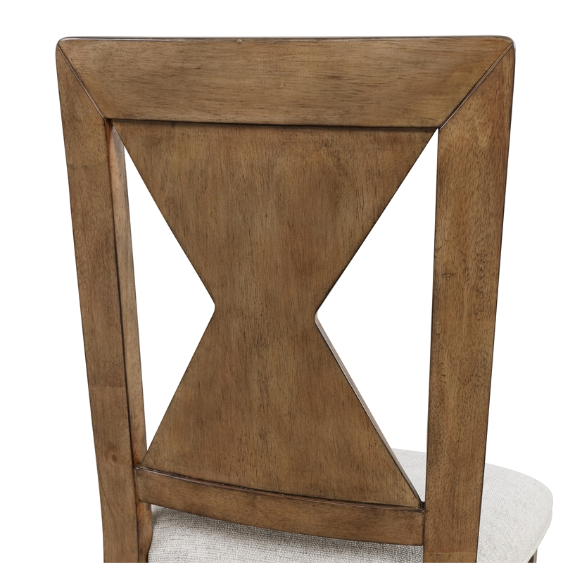 Furniture of America Opela Solid Wood 7-Piece Dining Table Set in Oak