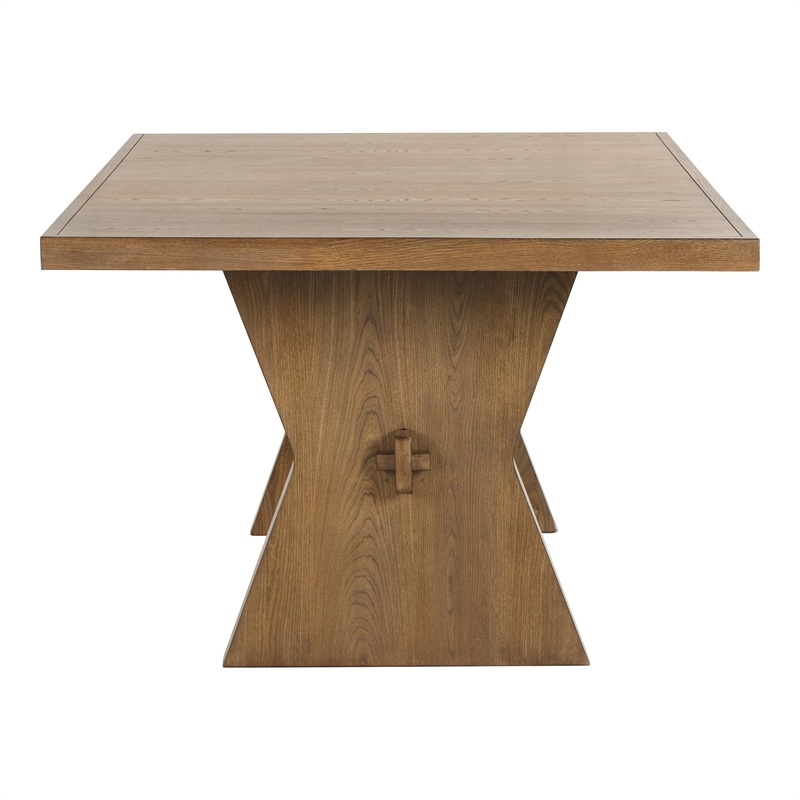 Furniture of America Opela Solid Wood 7-Piece Dining Table Set in Oak