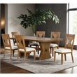 Furniture of America Opela Solid Wood 7-Piece Dining Table Set in Oak
