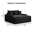 Furniture of America Ophelia Fabric 2 Arm Chaise with USB Ports in Black