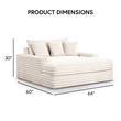 Furniture of America Ophelia Fabric 2 Arm Chaise with USB Ports in White