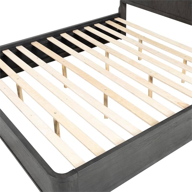 Furniture of America Selyra Solid Wood Mattress Ready Queen Bed in Espresso