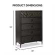 Furniture of America Glint Solid Wood Dovetail 5-Drawer Chest in Espresso