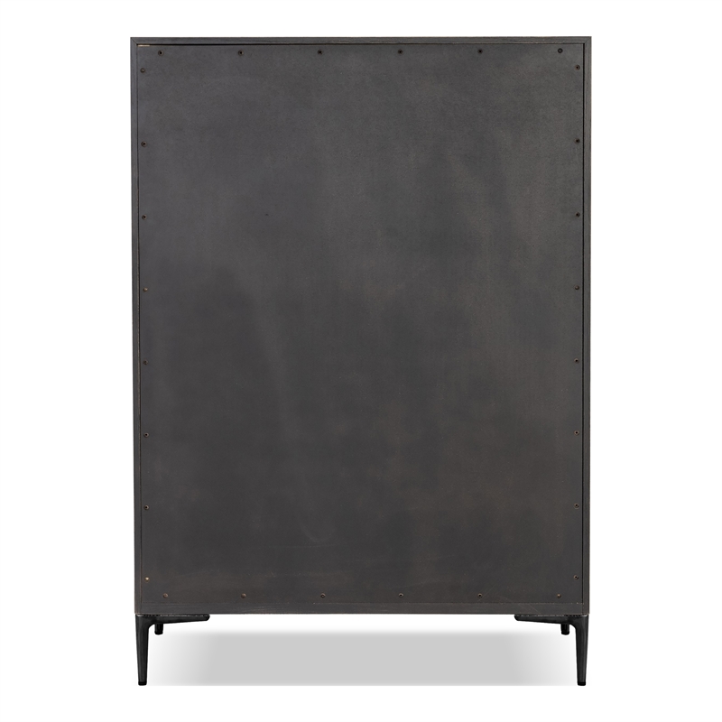 Furniture of America Glint Solid Wood Dovetail 5-Drawer Chest in Espresso