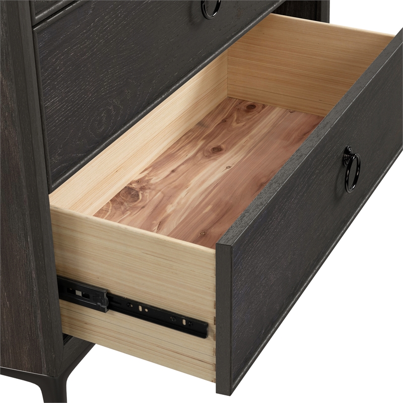 Furniture of America Glint Solid Wood Dovetail 5-Drawer Chest in Espresso